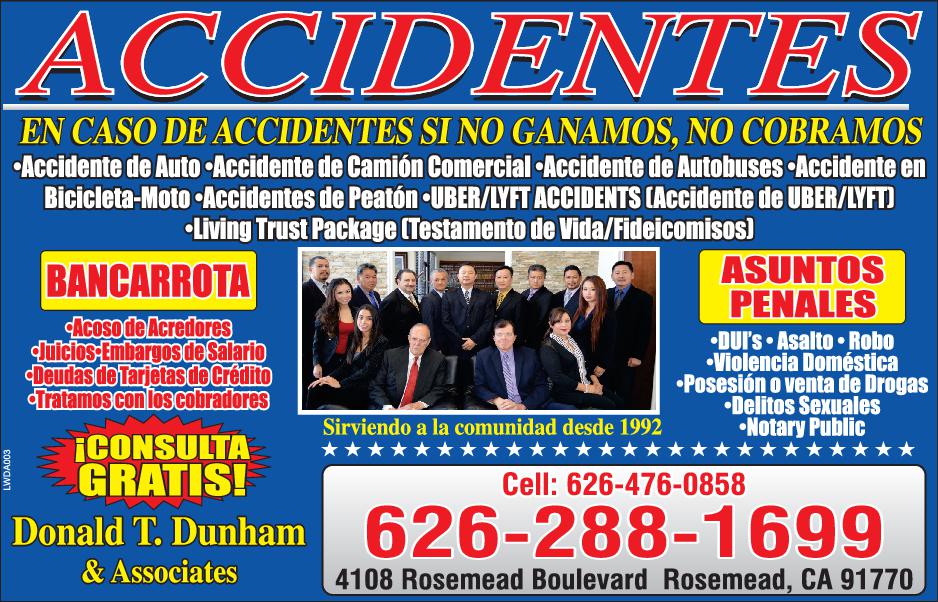 Accidentes - Law Offices Of Donald T. Dunham