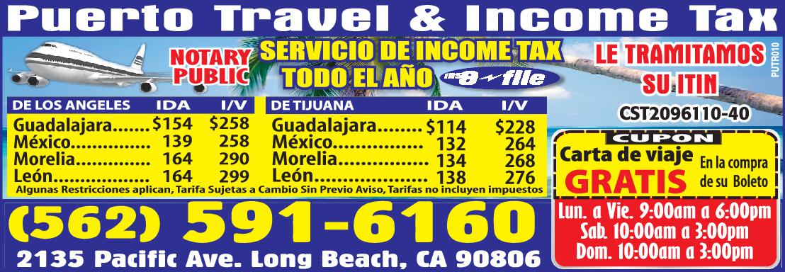 Puerto Travel & Income Tax