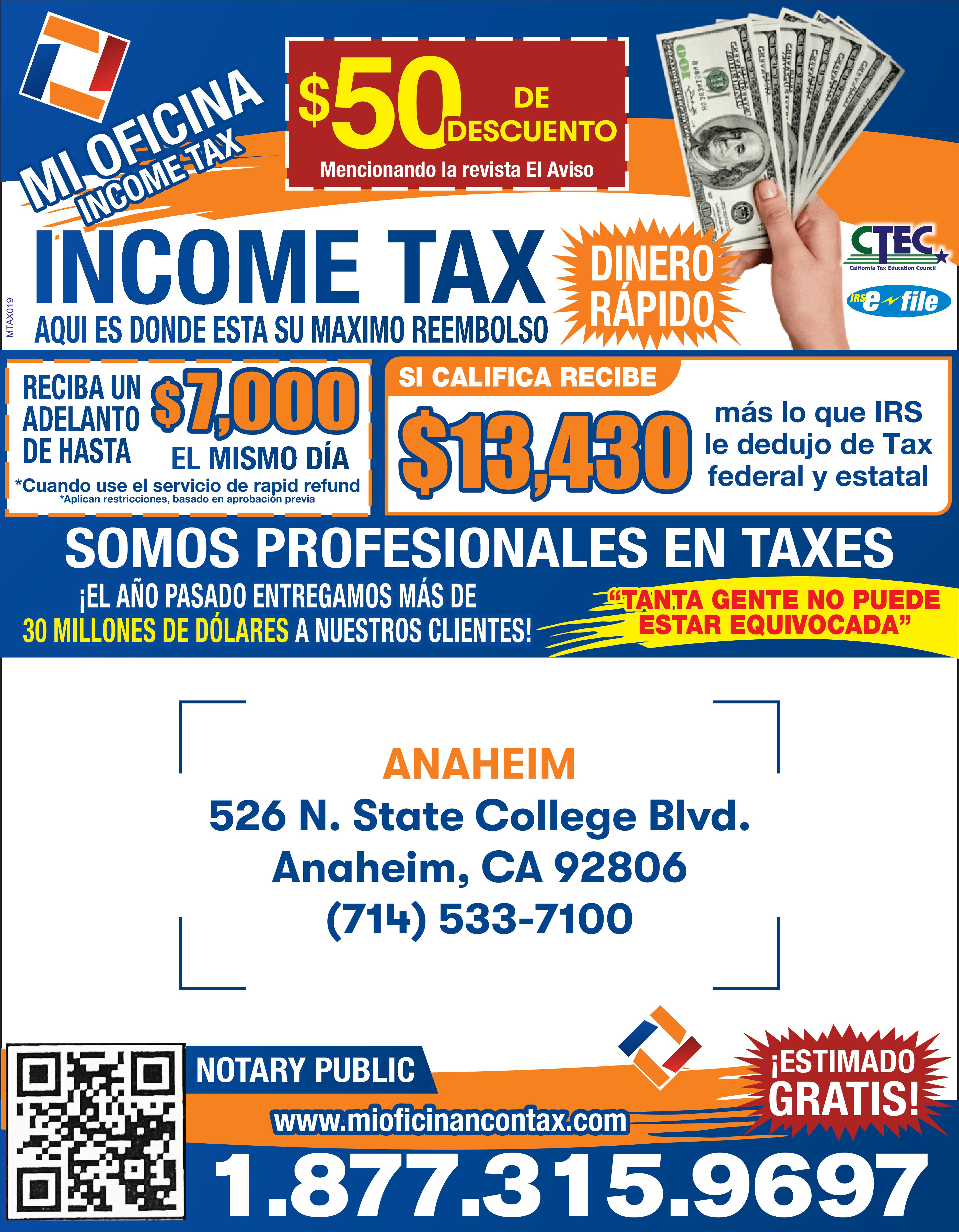 Mi Oficina Income Tax Anaheim