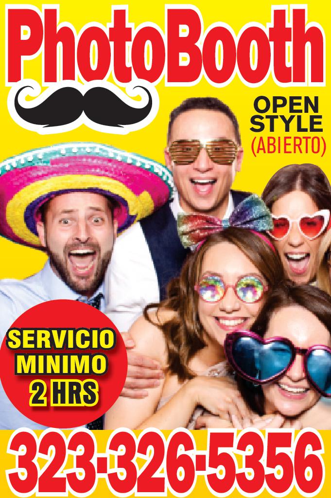 PhotoBooth OPEN STYLE ABIERTO SERVICIO MINIMO 2HRS 323-326-5356