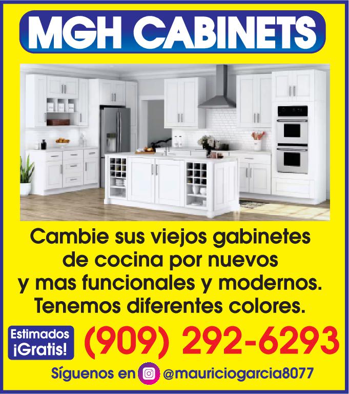 MGH CABINETS Cambie sus viejos gabinetes de cocina por nuevos mas funcionales modernos Tenemos diferentes colores Estimados Gratis 909 292-6293 Síguenos en mauriciogarcia8077
