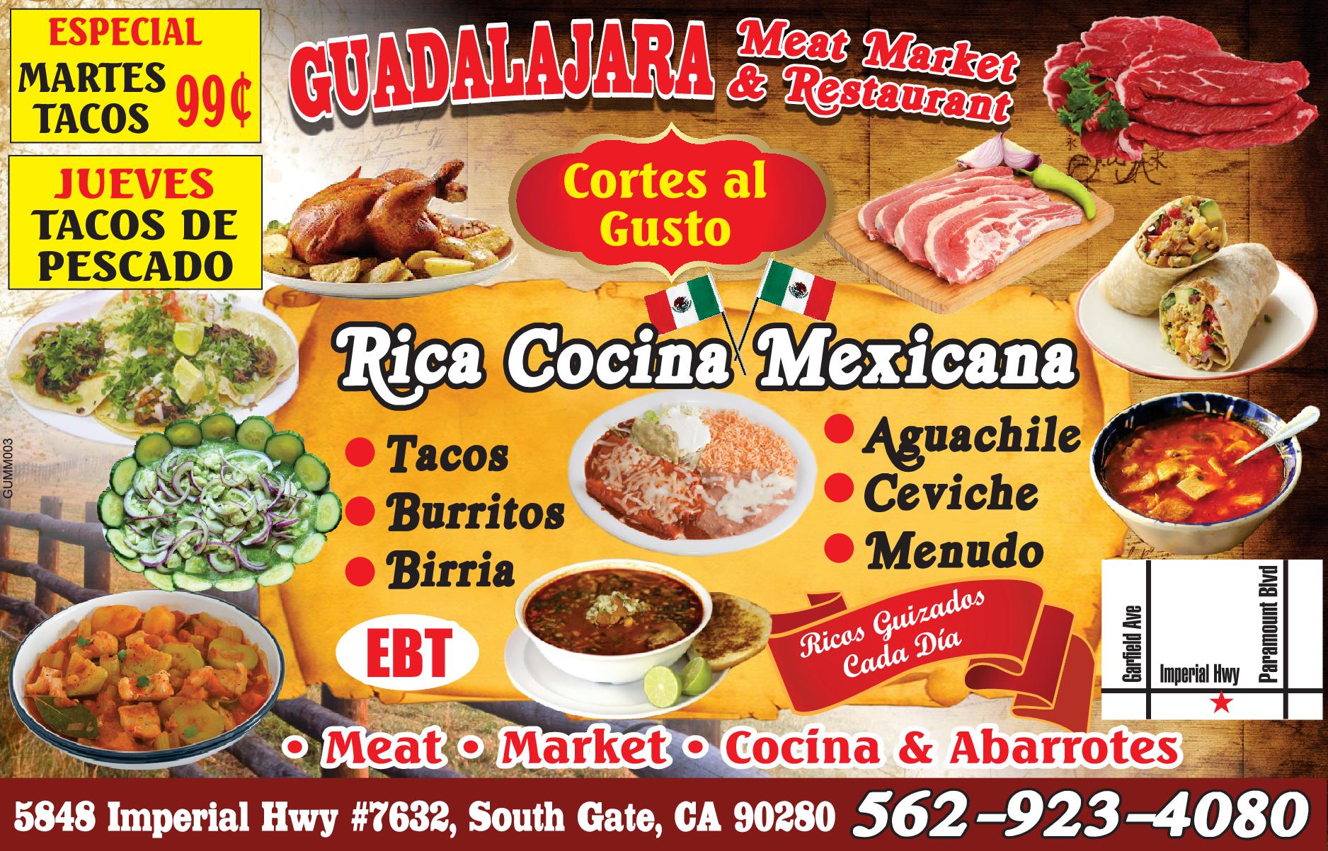 Guadalajara Meat Market, 5848 Imperial Hwy. Ste. 7632, South Gate, CA 90280  , (562) 923-4080 | El Aviso Directorio
